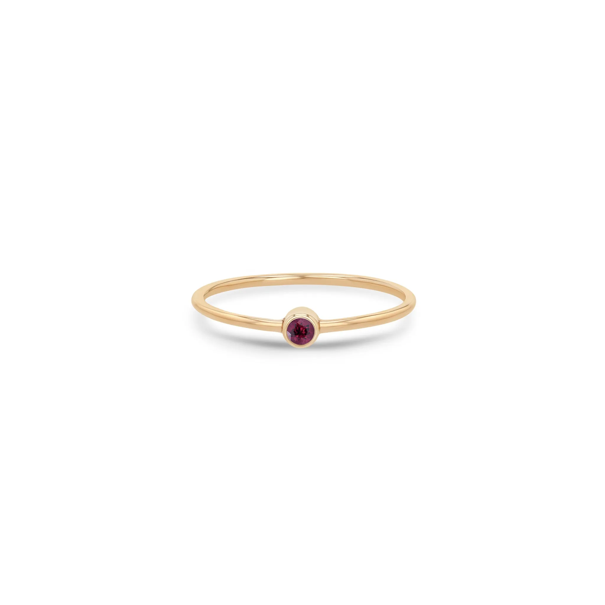 14k Garnet Bezel Ring | January Birthstone