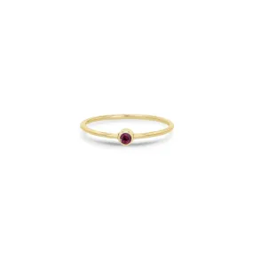 14k Garnet Bezel Ring | January Birthstone