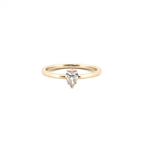 14K Gold Pear Shape Prong Set Diamond Single Stone Ring