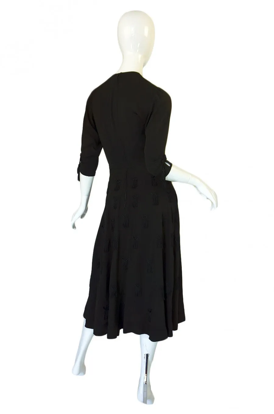 1940s Silk Tassle & Cord Swing Dress