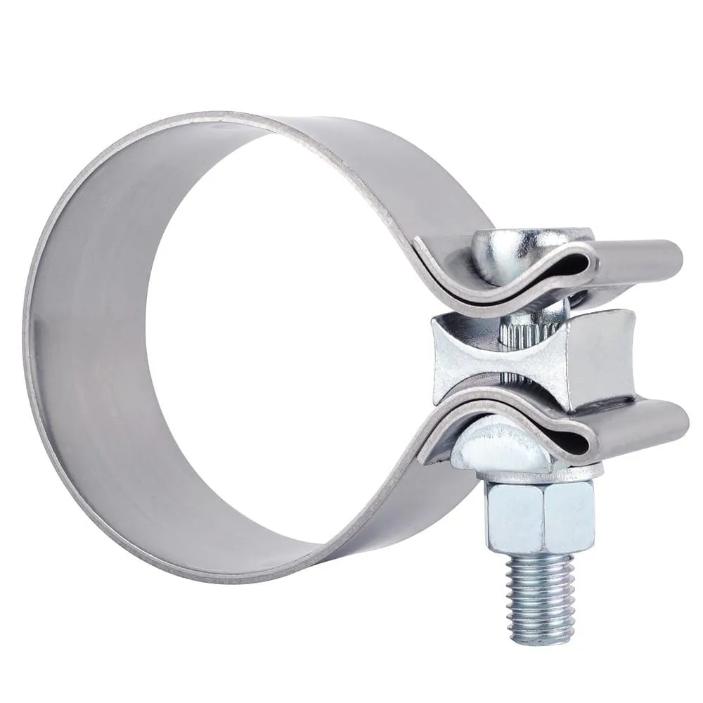 2.0 2.25 2.5 3.0 4.0 Stainless Exhaust Lap Joint Exhaust Band Clamp Exhaust Sleeve Butt Joint Clamp