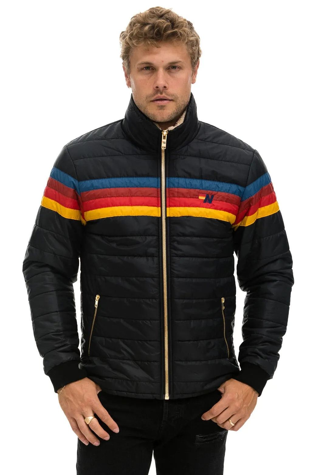 4 STRIPE JACKET -  BLACK