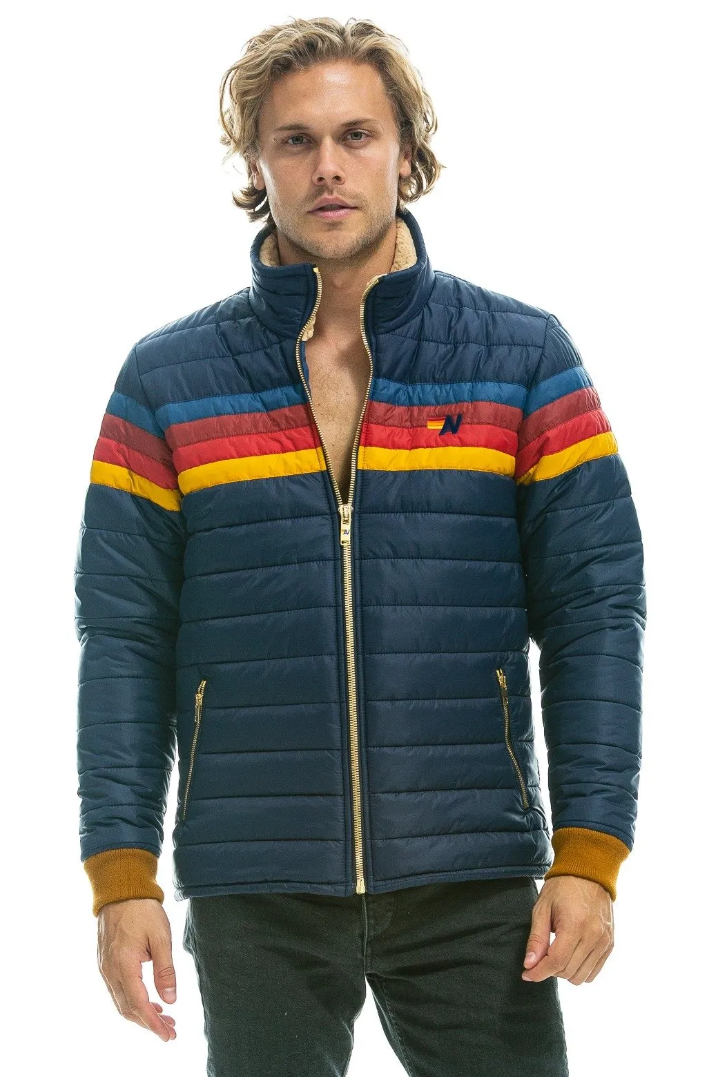 4 STRIPE JACKET -  NAVY