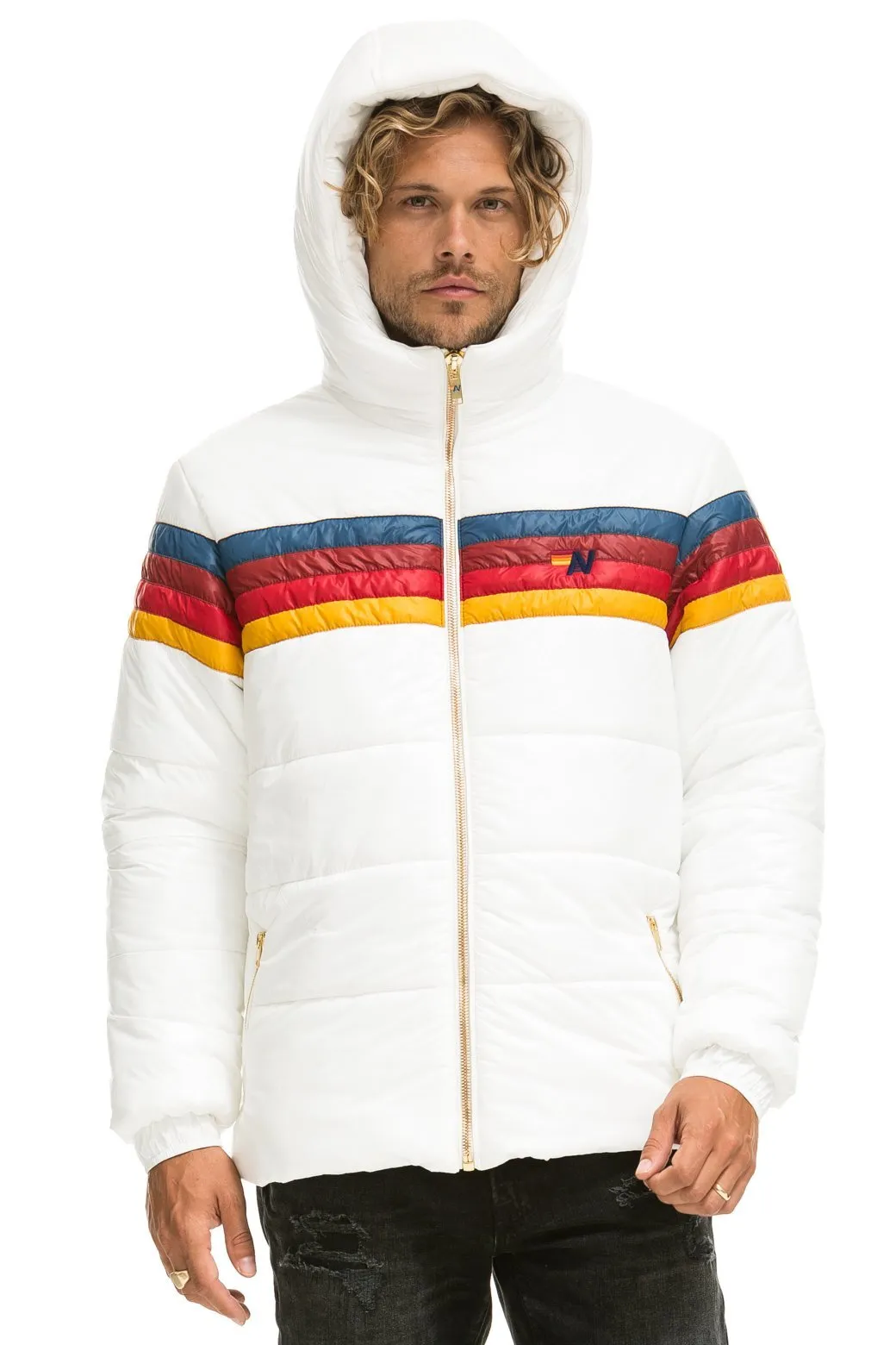 4 STRIPE LUXE TREKKER JACKET - GLOSSY WHITE