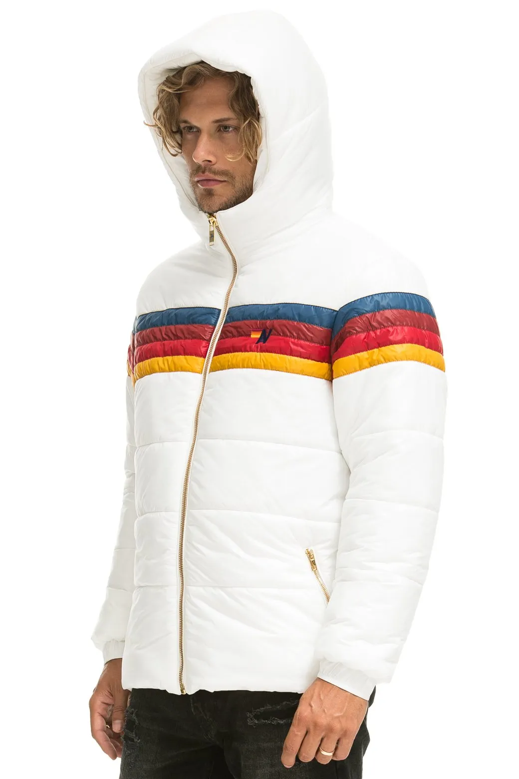 4 STRIPE LUXE TREKKER JACKET - GLOSSY WHITE