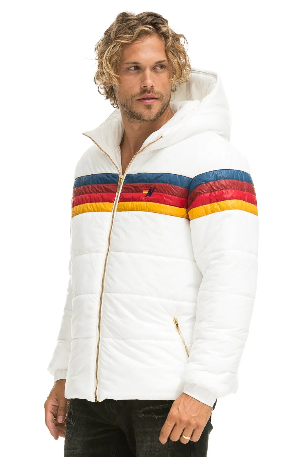 4 STRIPE LUXE TREKKER JACKET - GLOSSY WHITE