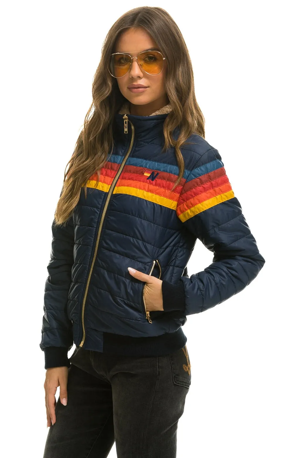 5 STRIPE JACKET - NAVY