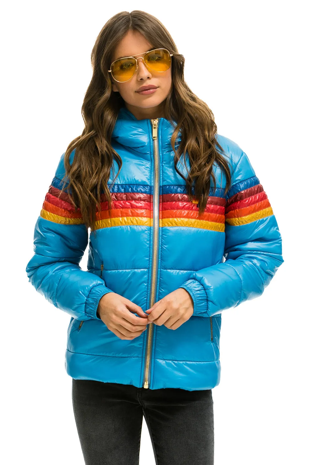 5 STRIPE LUXE TREKKER JACKET - GLOSSY OCEAN