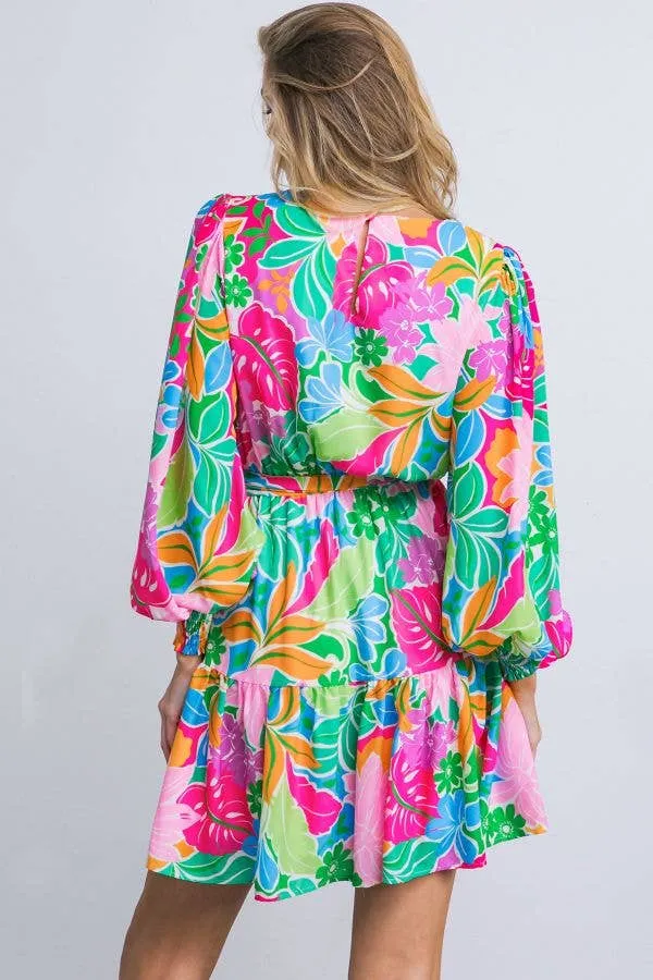 A printed Woven Mini Dress