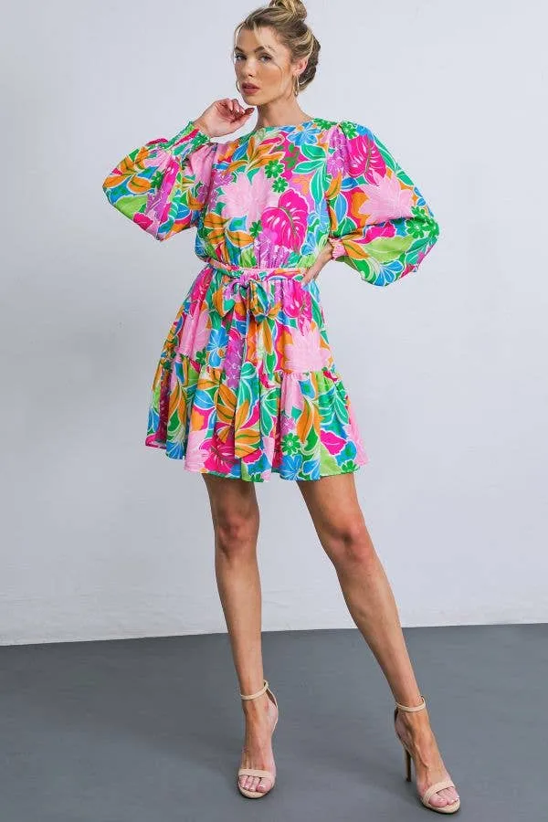 A printed Woven Mini Dress