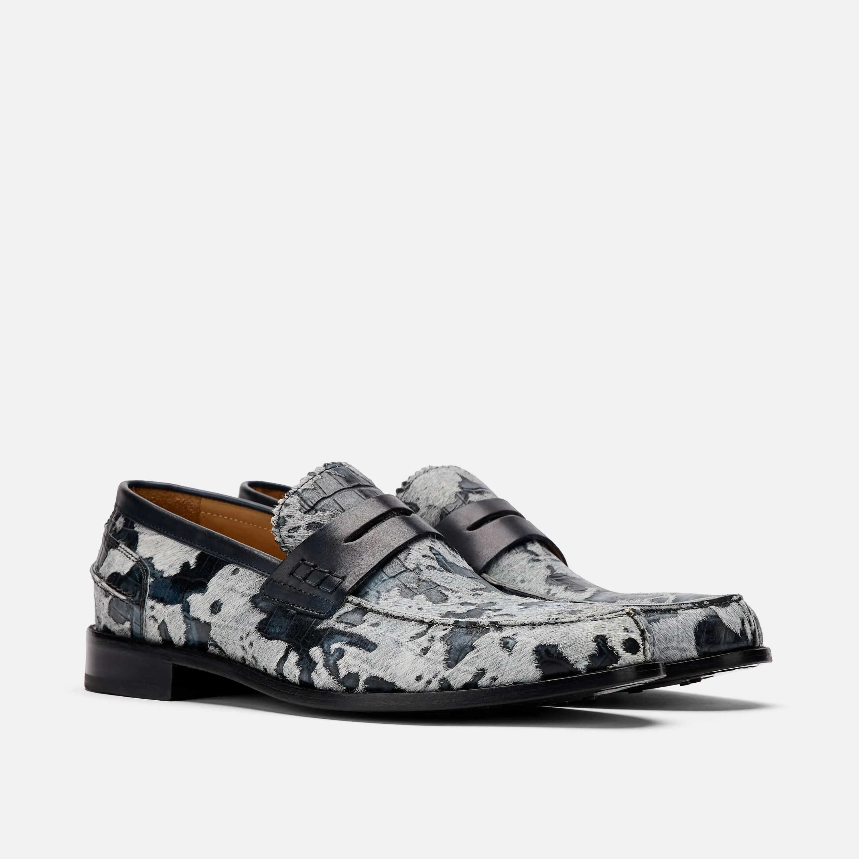 Abe Camo Pony Hair Penny Loafers