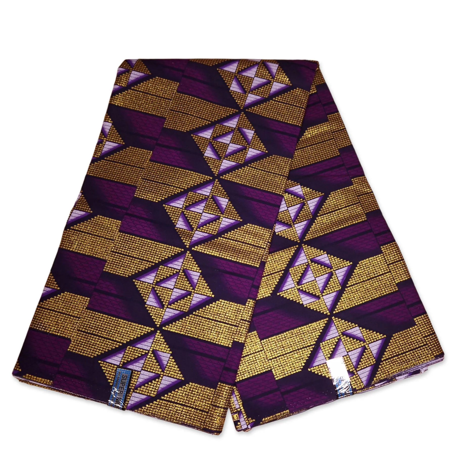 African print fabric - Exclusive Embellished Glitter effects 100% cotton - KT-SALE-91X Kente Gold Purple