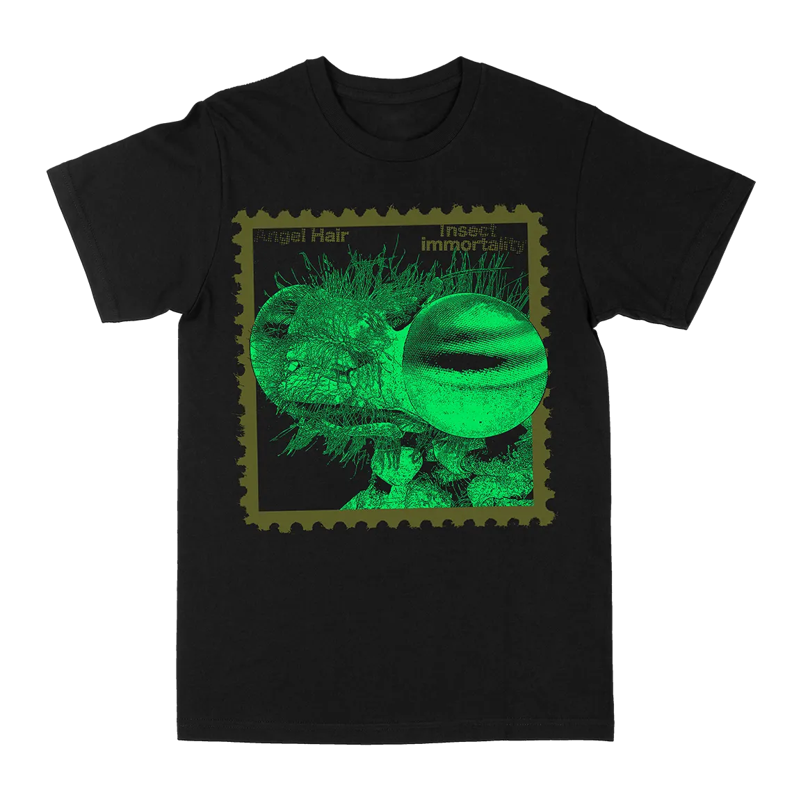 Angel Hair "Insect Immortality: Green” Black T-Shirt