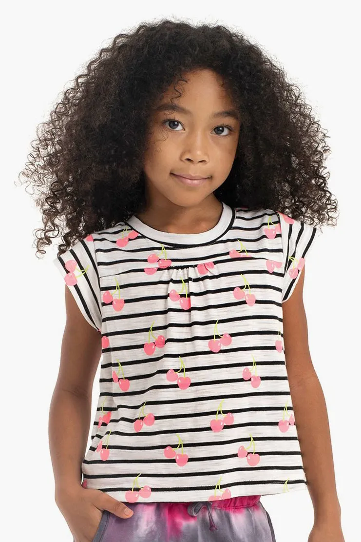 Appaman Elsa Girls Shirt - Black White Stripe