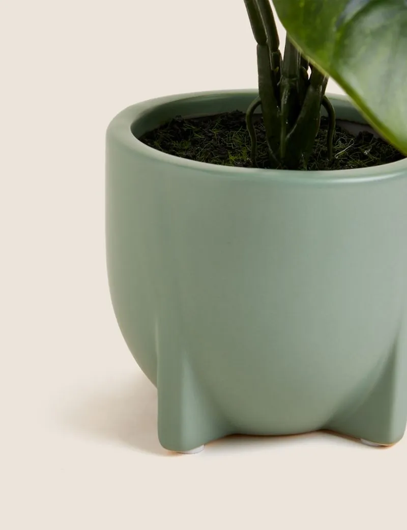 Artificial Monstera Plant in Ceramic Pot