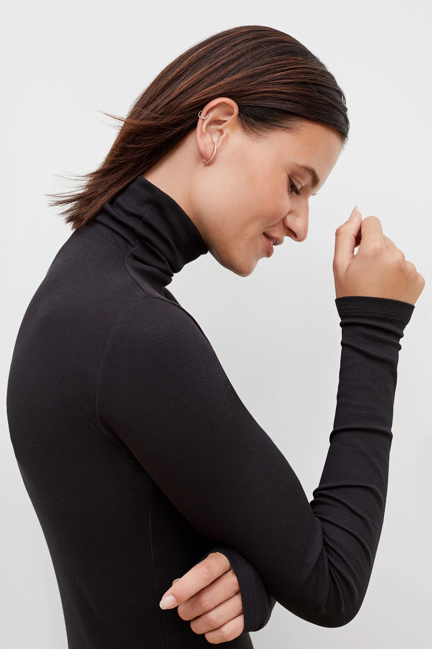 Axam Turtleneck - Ribbed Pima Cotton :: Black