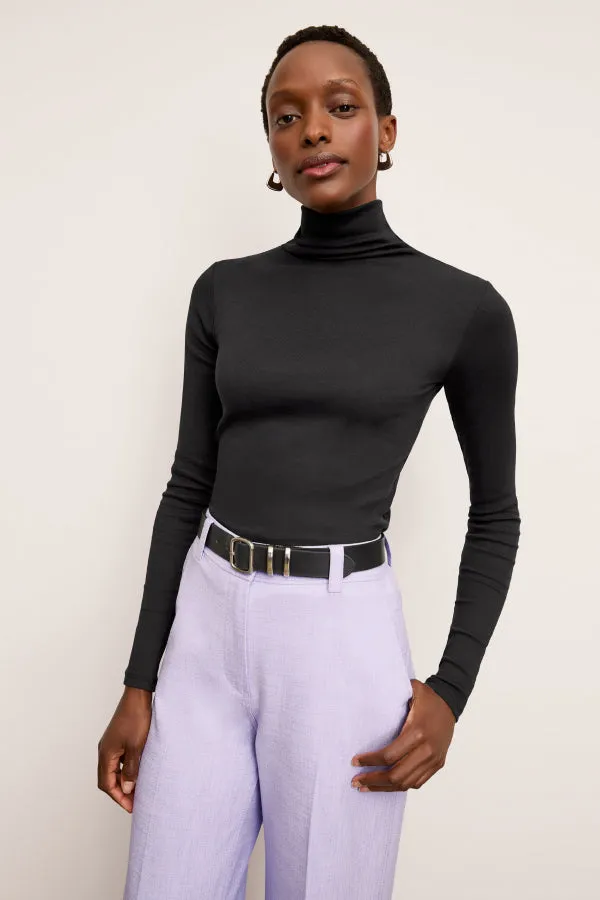 Axam Turtleneck - Ribbed Pima Cotton :: Black