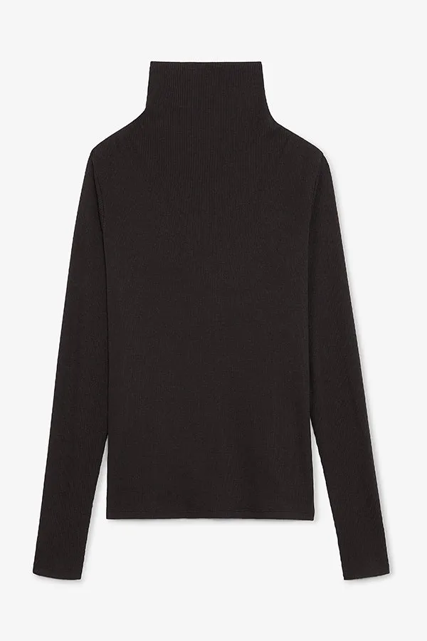 Axam Turtleneck - Ribbed Pima Cotton :: Black