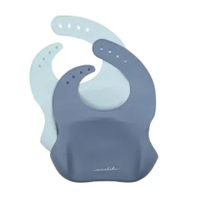 Bebe/Minihaha - Blue Shades 2 Pk Silicone Bibs