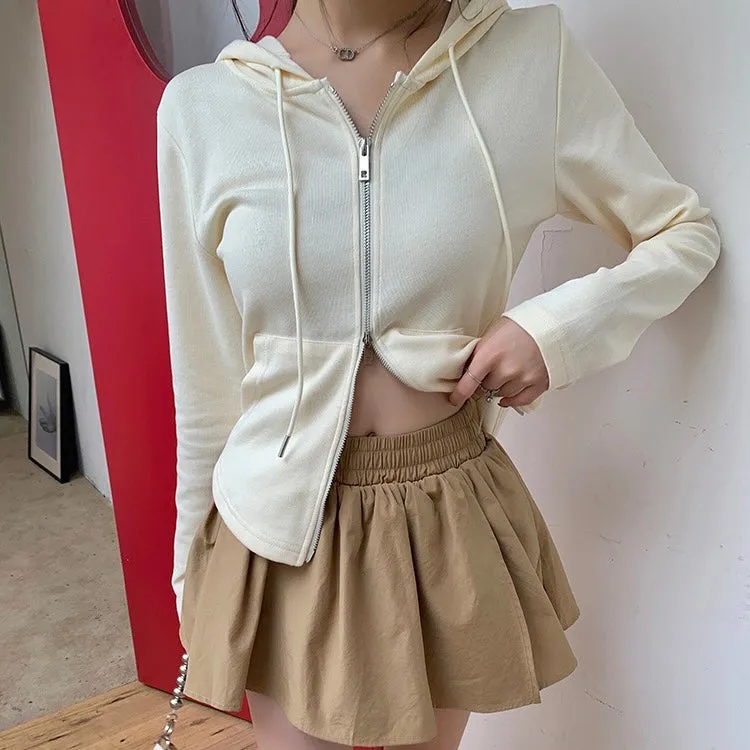 Beige Half-Zip Hoodie