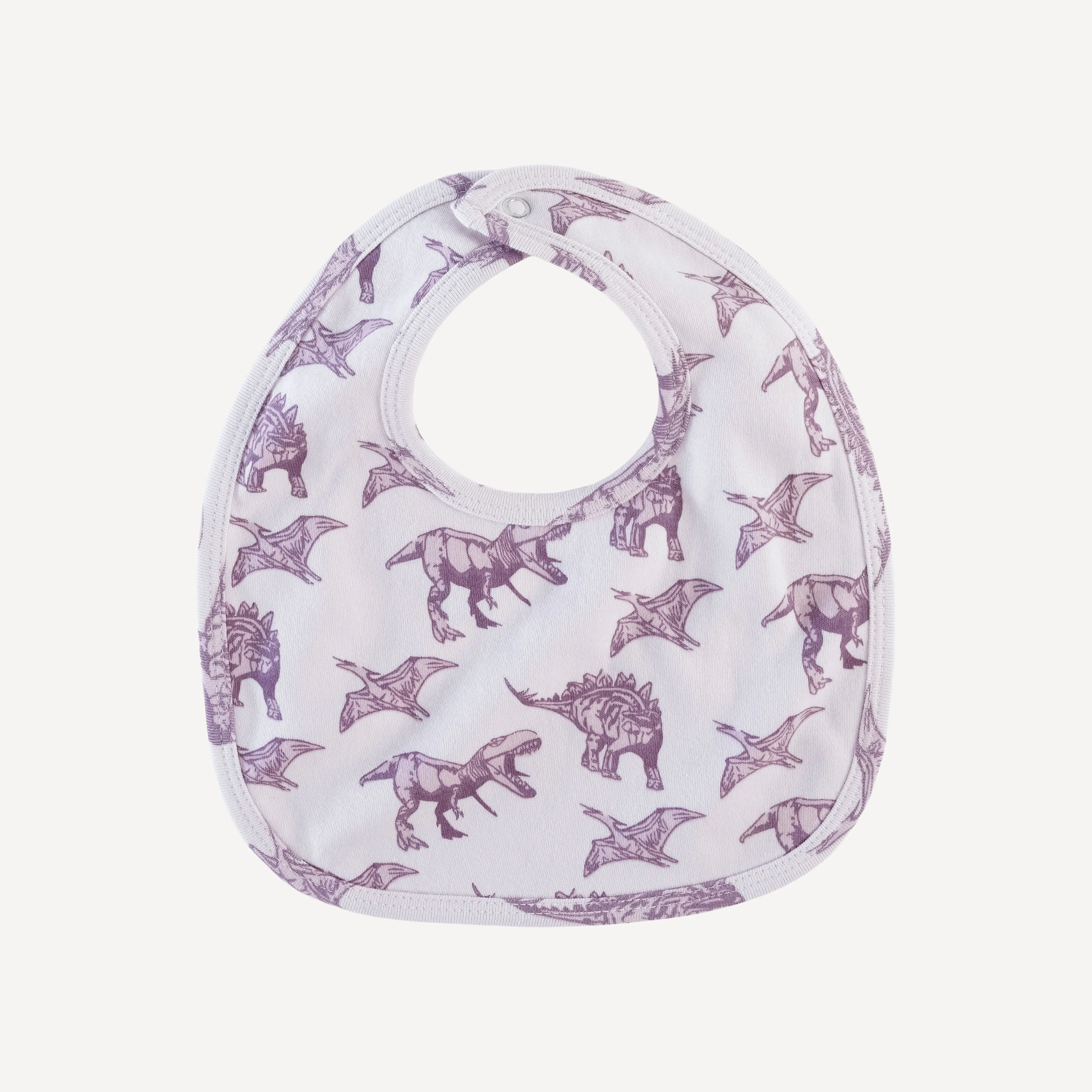 bib | purple dinosaur | organic cotton interlock