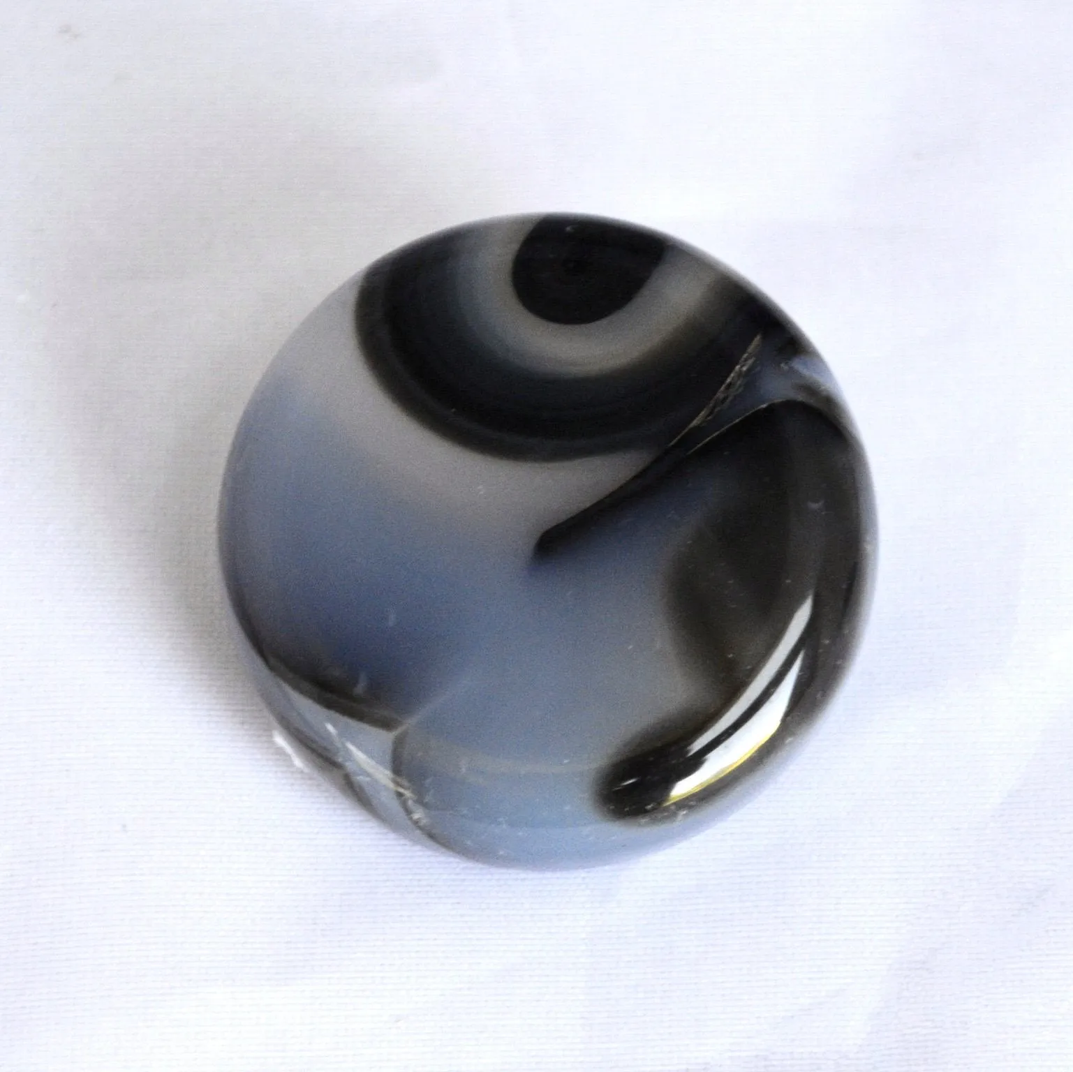 Birds Eye View Agate Stacking Stone - Black and Gray Banded Agate