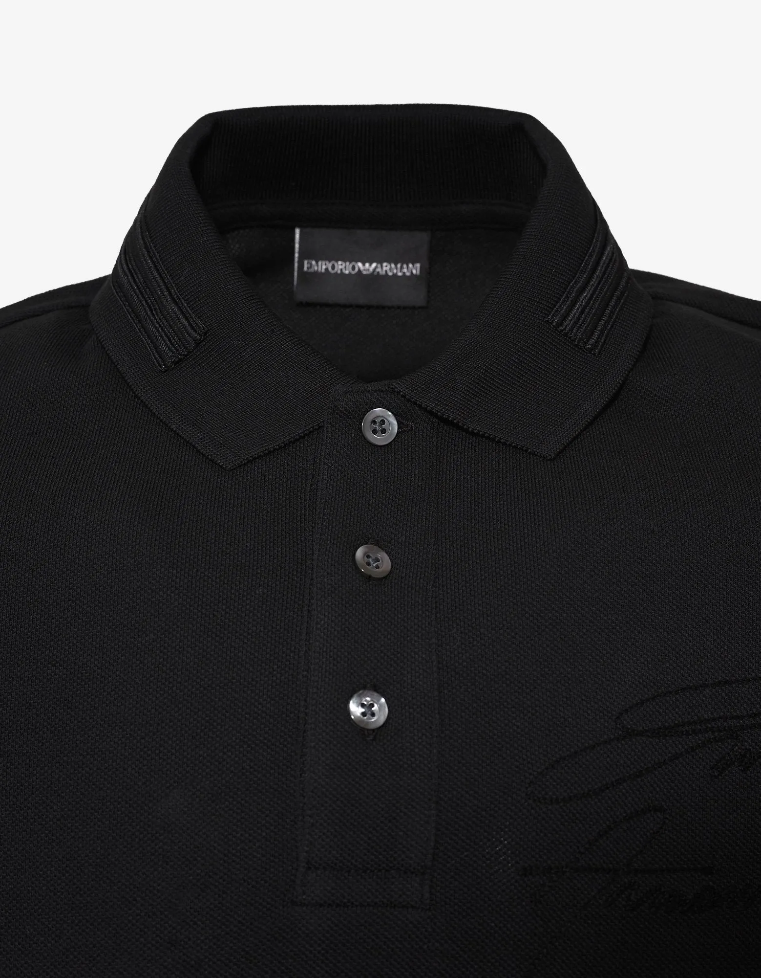 Black Signature Logo Polo T-Shirt