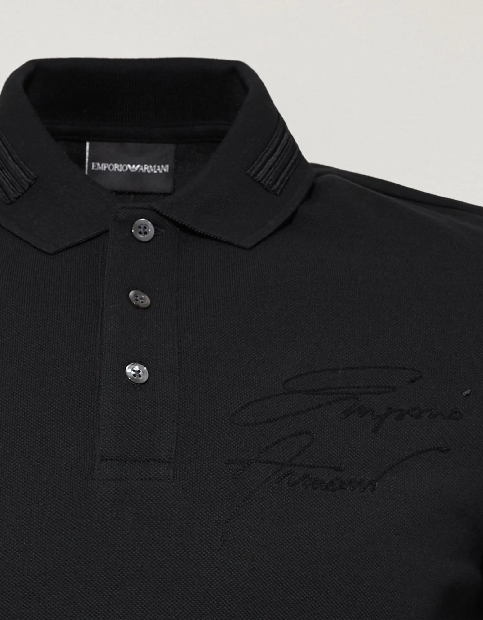 Black Signature Logo Polo T-Shirt