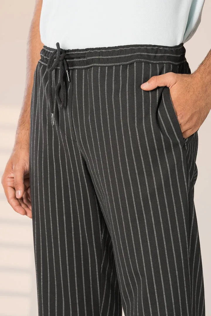 Black Stripe Power-Stretch Joggers