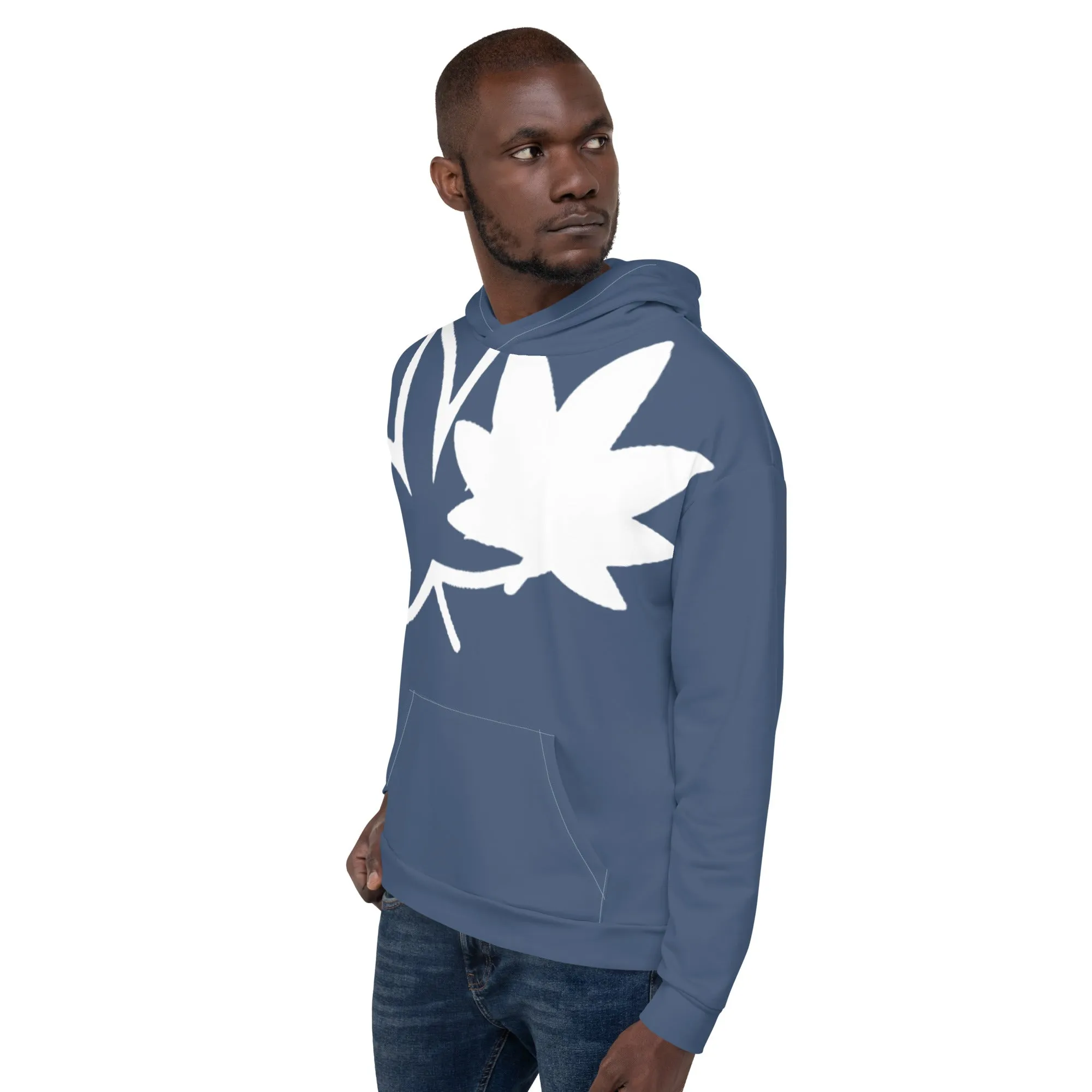 Blue and White Unisex Hoodie