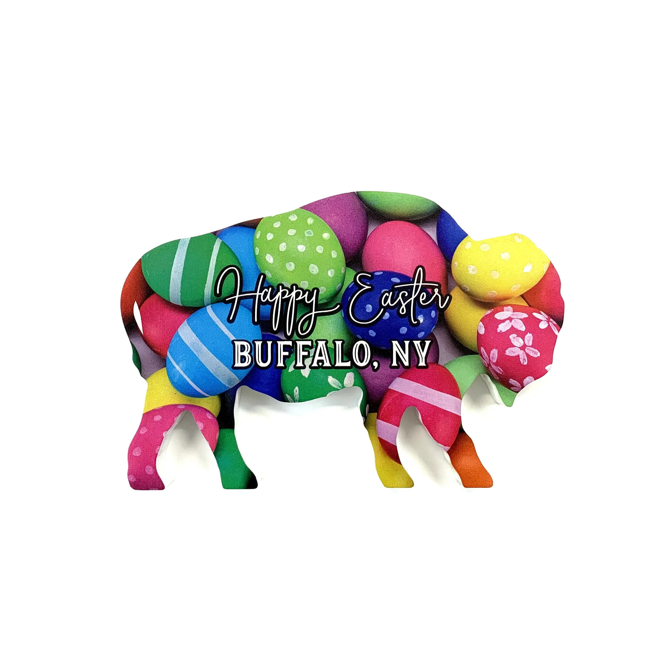 Bright Happy Easter Wooden Buffalo