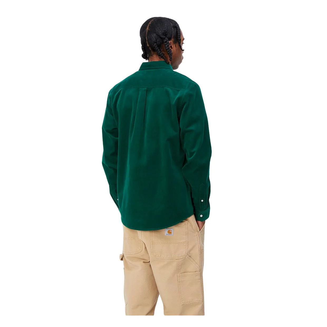 Camicia Uomo Carhartt WIP L/S Madison Fine Cord Verde