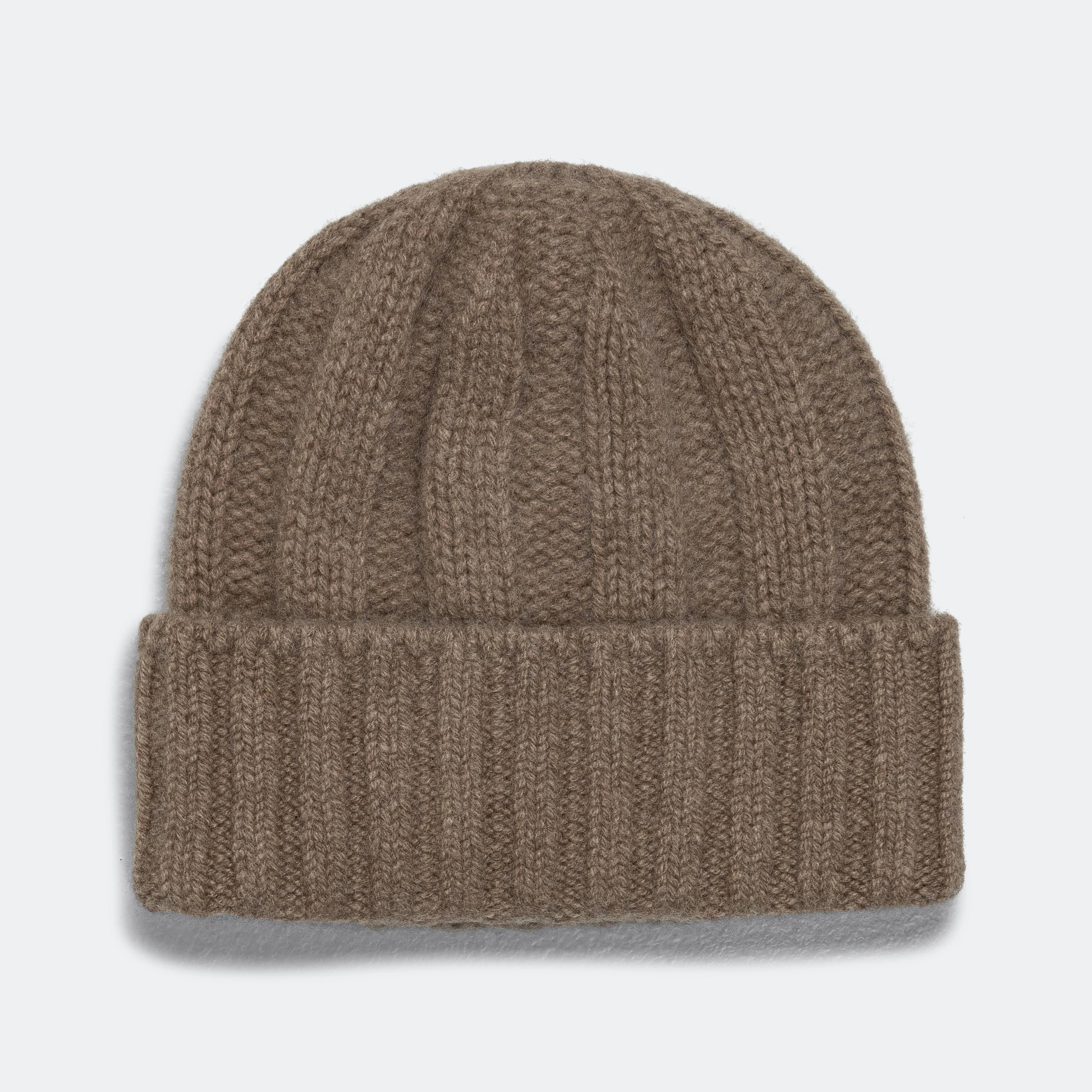 Cashmere Rib Watch Cap - Camel