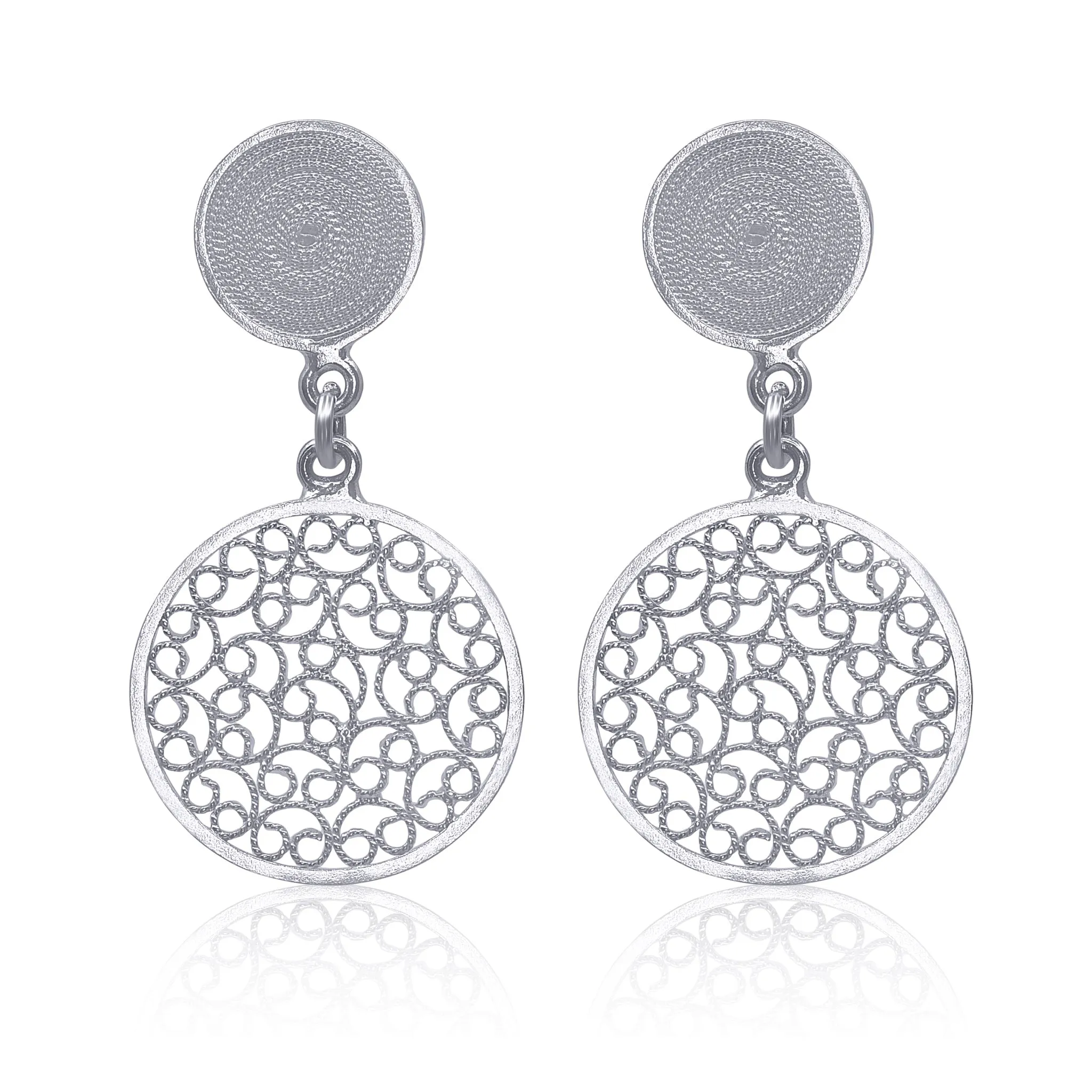 CATALINA SILVER MEDIUM EARRINGS FILIGREE