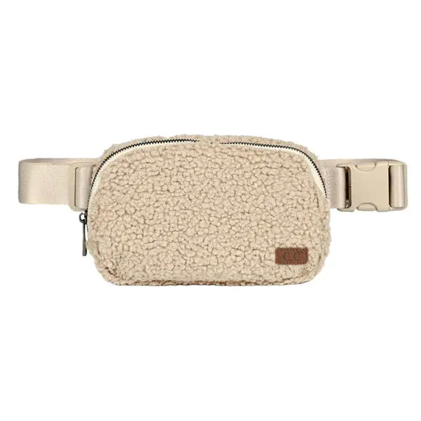 C.C BEIGE FLEECE FANNY PACK