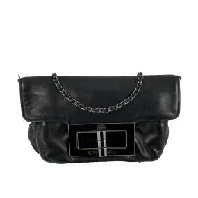 CHANEL - Giant Mademoiselle Lock Chain Shoulder Bag - Small Black Crossbody