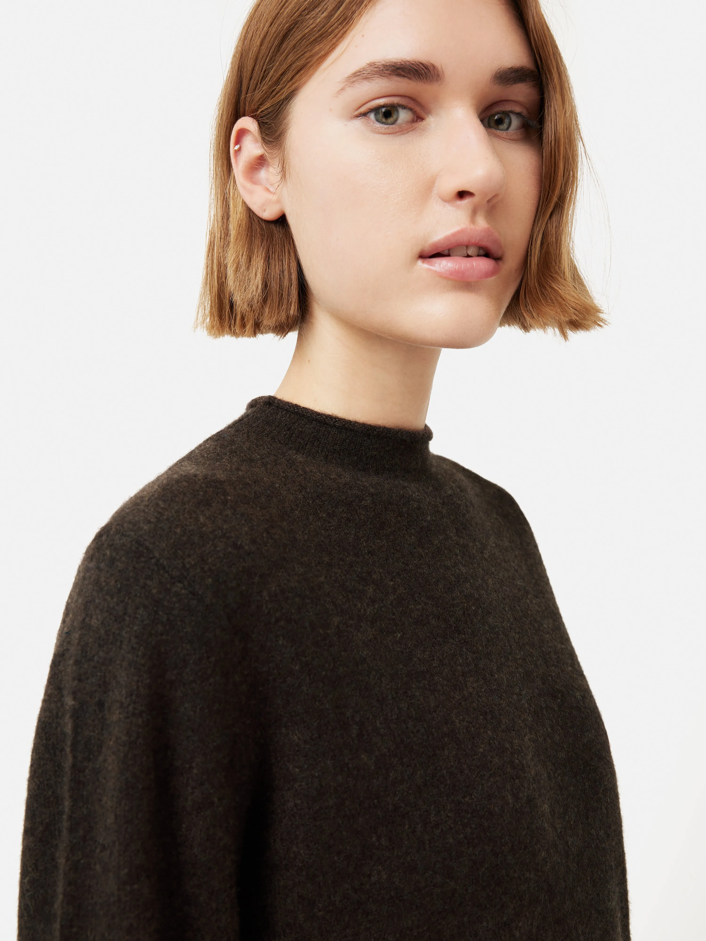 Cloud Cashmere Eldon Jumper | Brown Melange