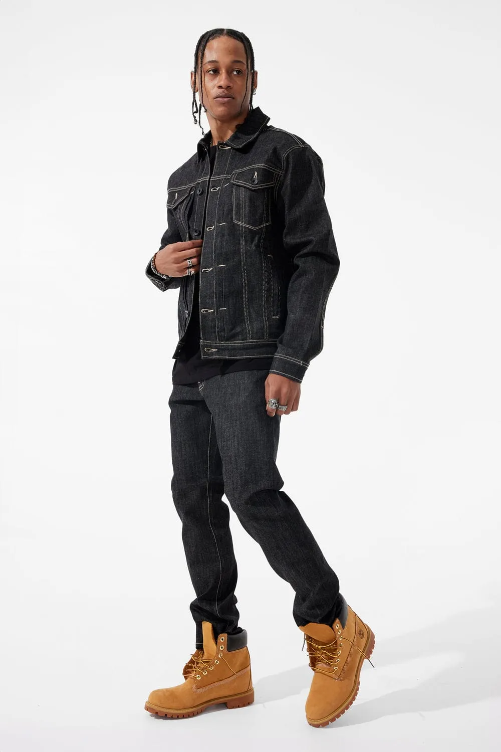 Crenshaw Denim Trucker Jacket (Raw Black)