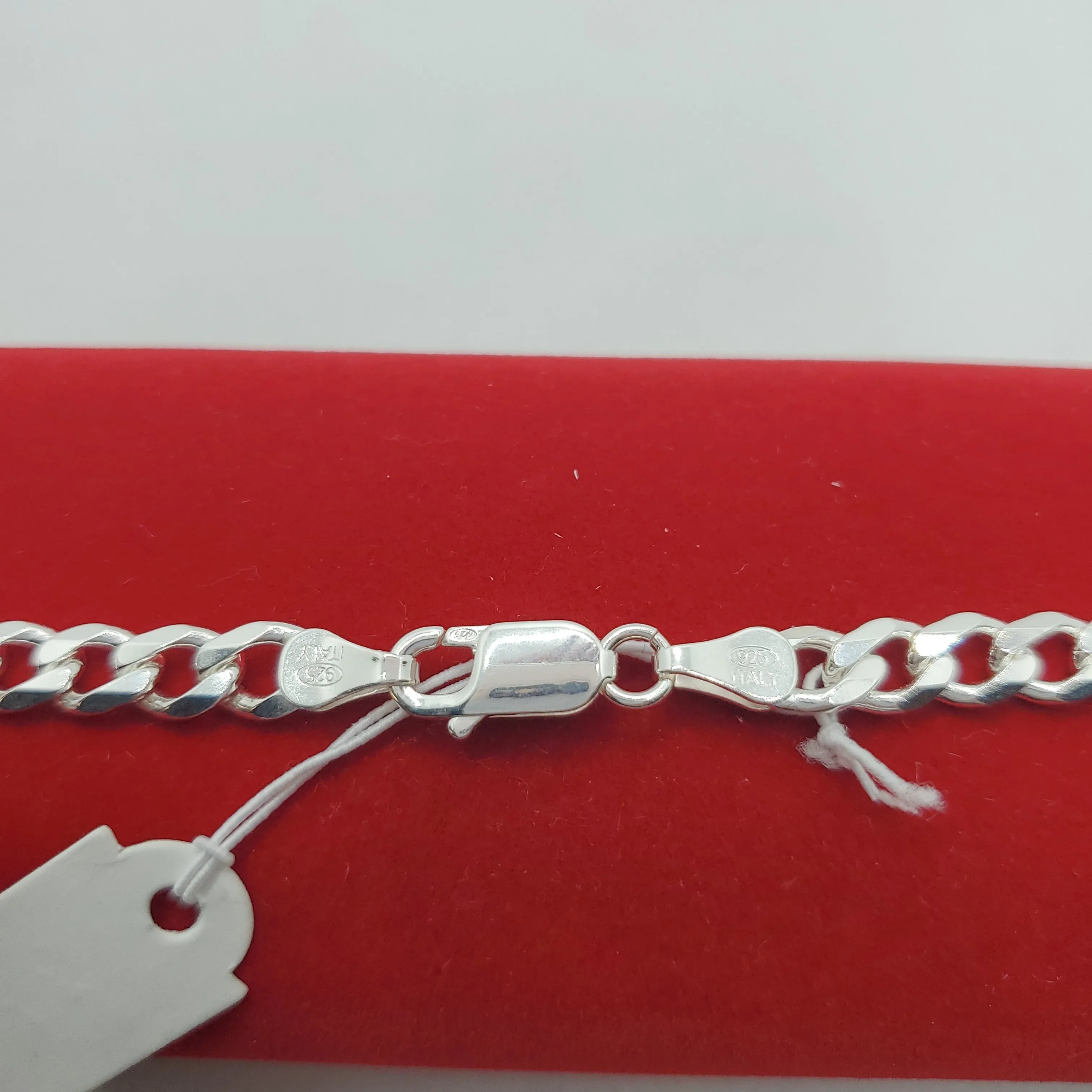 Curb real silver chain