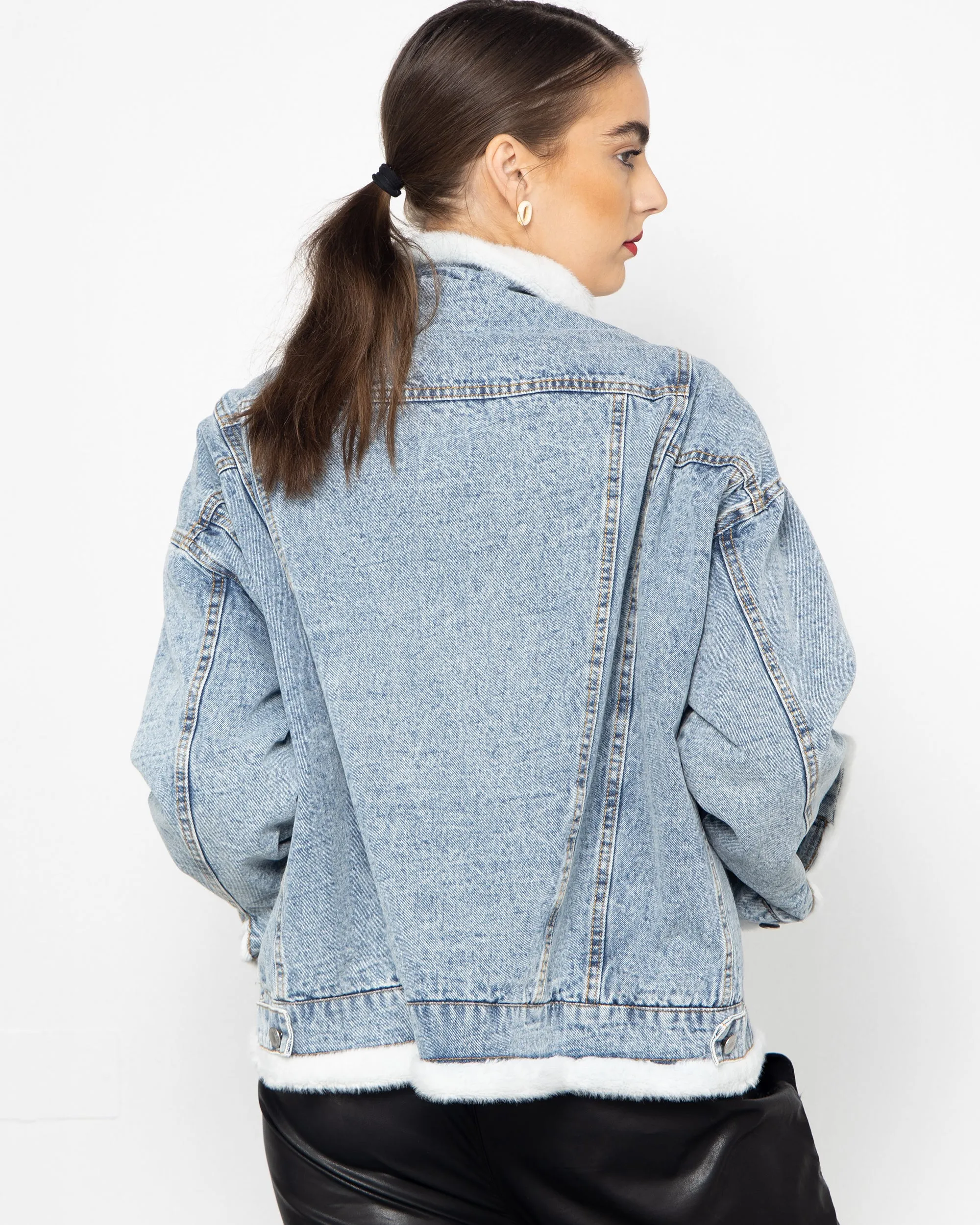 CURLY FLEECE CUFF JEANS JACKET 1988 - جاكيت