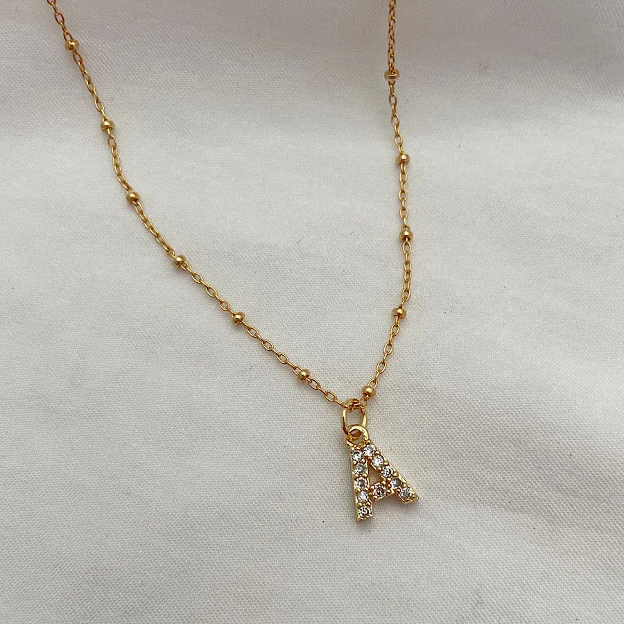 Dainty Diamond Initial Necklace