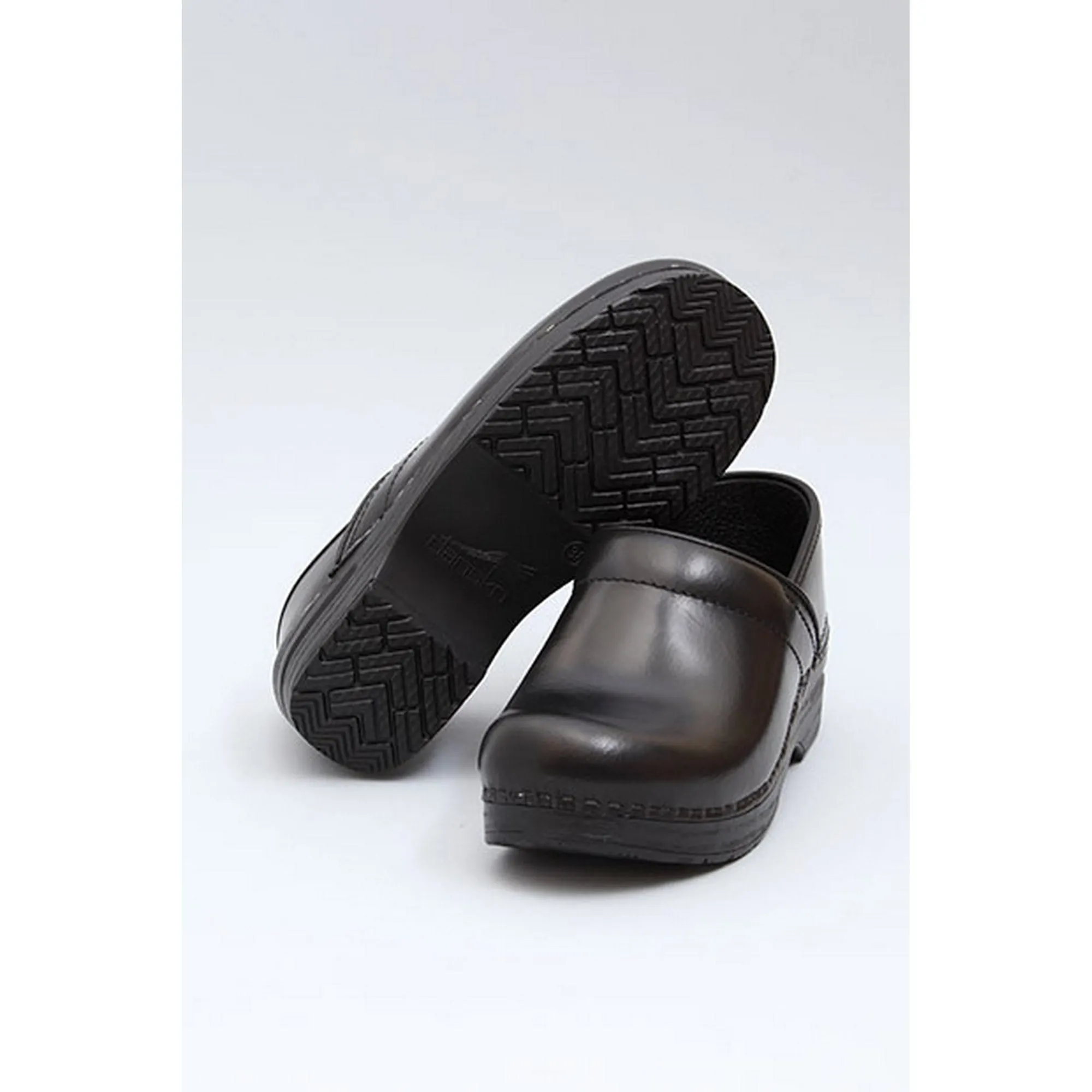 DANSKO WIDE Professional Black Cabrio Leather Clogs