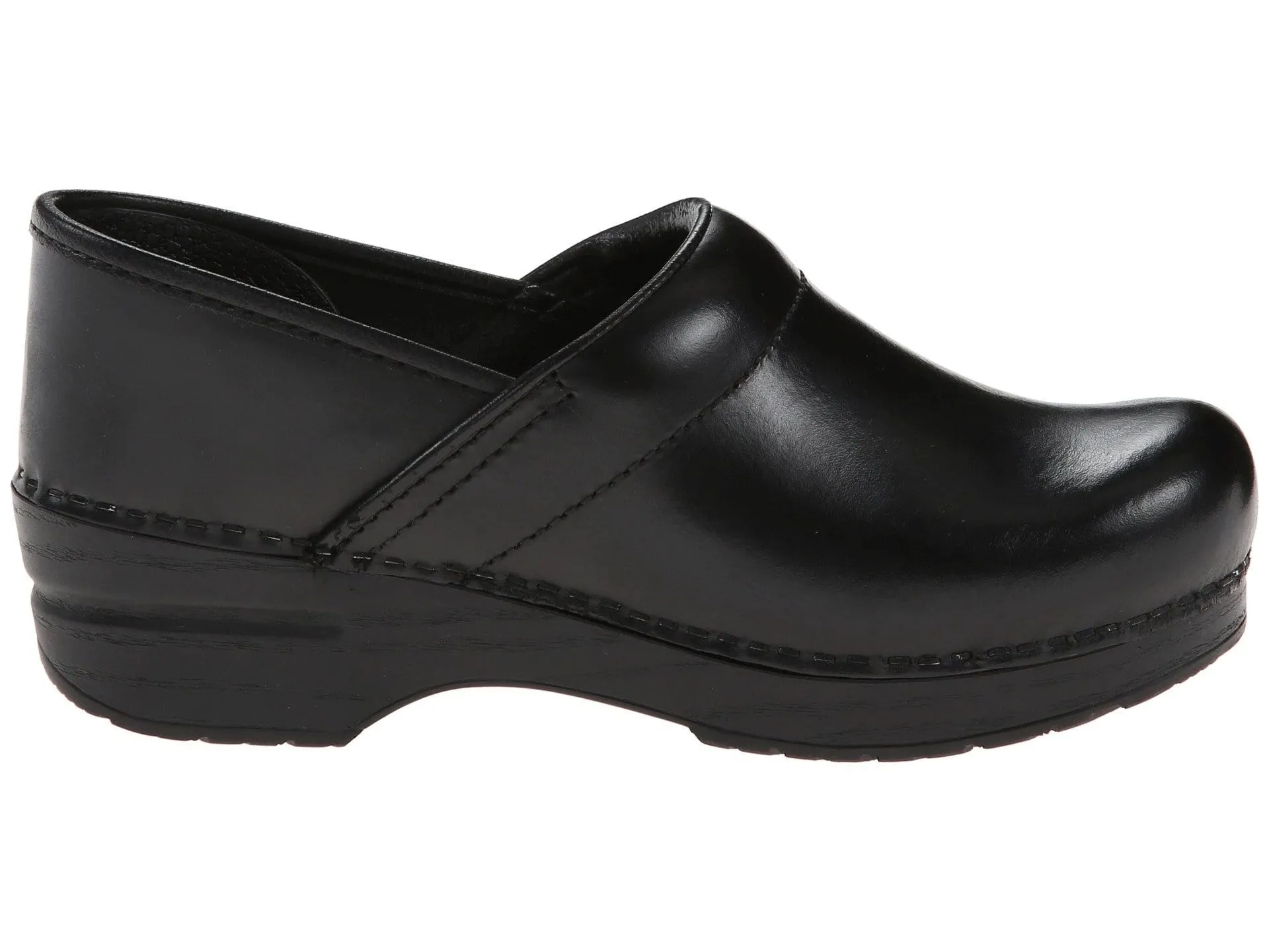 DANSKO WIDE Professional Black Cabrio Leather Clogs