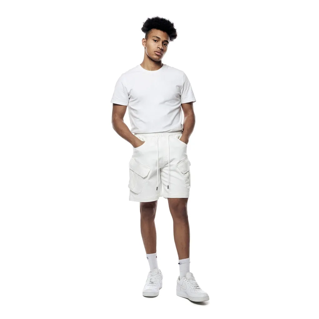 Essential Knit Twill Cargo Shorts - White