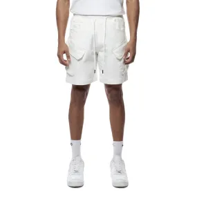 Essential Knit Twill Cargo Shorts - White