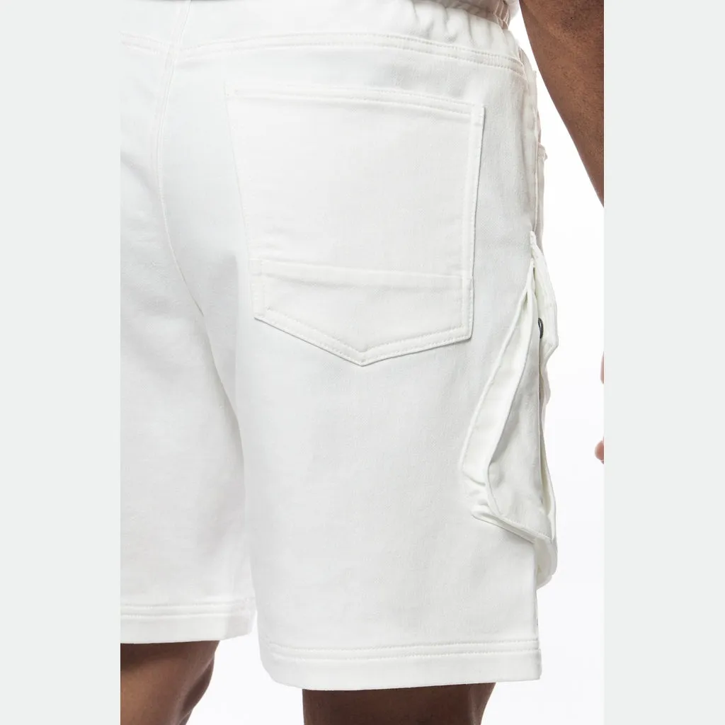 Essential Knit Twill Cargo Shorts - White