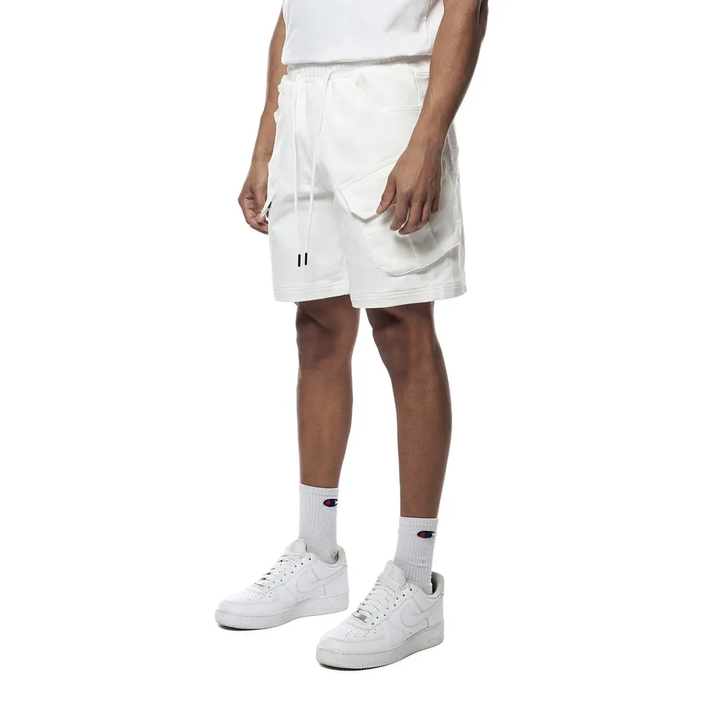 Essential Knit Twill Cargo Shorts - White