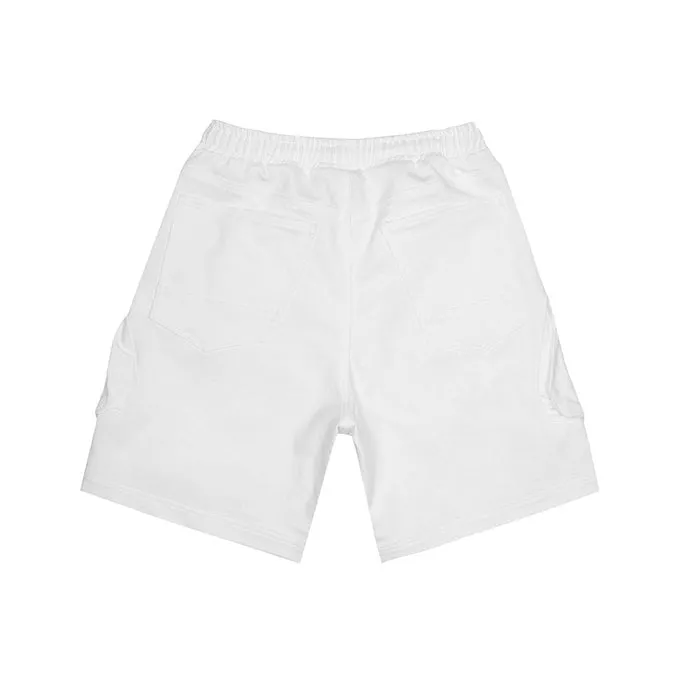 Essential Knit Twill Cargo Shorts - White