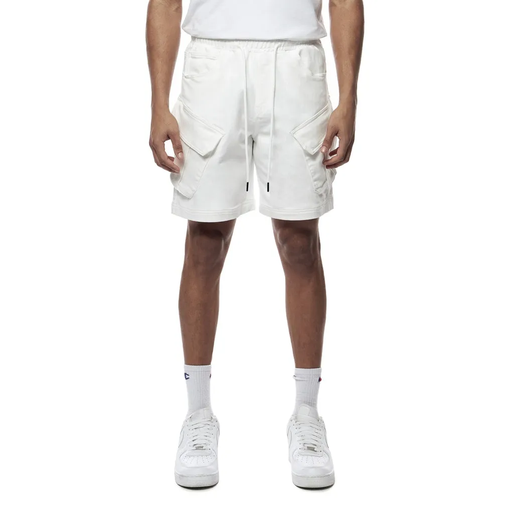 Essential Knit Twill Cargo Shorts - White