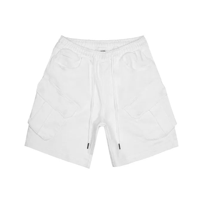 Essential Knit Twill Cargo Shorts - White